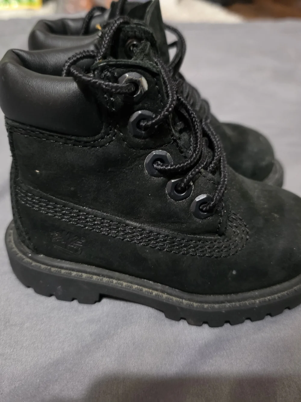 Timberland Kids Black Suede Lace-Up Ankle Boots